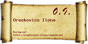 Oreskovics Ilona névjegykártya